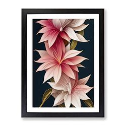 The Stimulating Flowers Framed Print for Living Room Bedroom Home Office Décor, Wall Art Picture Ready to Hang, Black A3 Frame (34 x 46 cm)