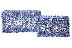 TRUNKS SET 1/2 BLUE AND WHITE