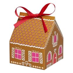 Tala Gingerbread House Gift Box, Set of 2 Christmas Treat Boxes with Ribbon, Ideal for Homemade Gifting, Festive Packaging for Biscuits, Cakes & Sweets