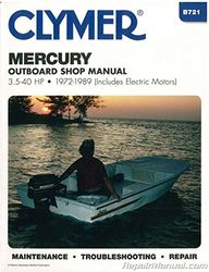 Mercury B721 Outboard Shop Manual 3.5-40 H.P., 1972-89 (Includes Electric Motors)