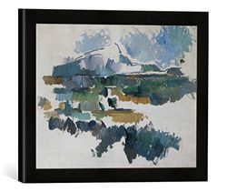 Kunst für Alle ' – Fotografía enmarcada de Paul Cézanne La Montagne Sainte – Victoire, Vue de Lauves, de impresión handgefertigten imágenes de Marco, 40 x 30 cm, Color Negro Mate