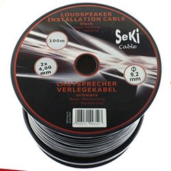 100 m luidsprekerkabel, rond, 2x 4 mm², professionele PA-installatie- audio- ronde kabel