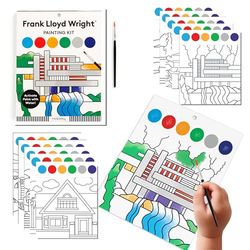 Mudpuppy Frank Lloyd Wright – Painting Kit with Illustrations of Geometric Patterns and Designs for Children Ages 5 and Up