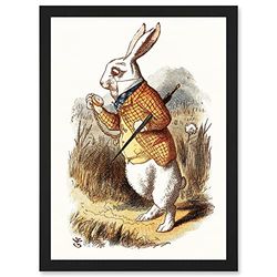 Wee Blue Coo Painting Carrol Alice Wonderland Tenniel White Rabbit Artwork Framed Wall Art Print A4
