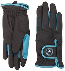 PFIFF 101951 - Guantes de equitación de Invierno para Mujer, Color Negro y Turquesa S