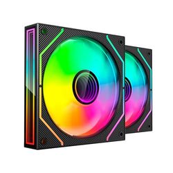 Mars Gaming MF-3DPROX2, Kit 2X Ventilateurs PWM 120mm, Éclairage ARGB Triple Infinity Mirror 360°, Système de Contrôle PWM, Paliers FDB, Ventilateurs PC avec Compatibilité Totale ARGB, Noir