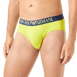 Emporio Armani Underwear Men's Brief all Over Eagle Microfiber, Slip Boxer Uomini, Lime,