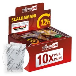 THERMOPAD scaldamani - 10 paia - mani caldi per 12 ore - attivati a contatto con l'aria - cuscinetto termico - impacco caldo