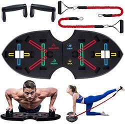 GLKEBY Push Up Rack Board, 12-in-1 multifunctionele fitnessapparatuur, opvouwbaar, voor thuis, draagbaar push-up-trainingsframe, gebruikt voor mannen en vrouwen (verstelbaar push-up-bord)