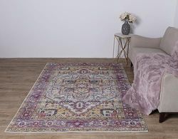 Asiatic Edits Low Pile Vintage Pink Multi Indoor Rug for Living room, Bedroom, Conservatory, Hallway, Large Area, Easy to Clean, Area Rugs - Non Shedding 80x150cm