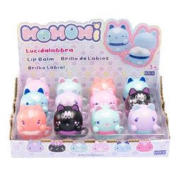 Nice Group - MOMOMI Kuchicappu Lipgloss, 1 Lucidalabbra a Tazzina con Tappo a forma di Gatto a sorpresa