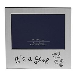 Shudehill 5" x 3" It's A Baby Girl fotoram present tillfälle present 72224, silver, storlek 5" x 3.5"