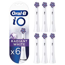 Oral-B iO Radiant White Testine Spazzolino Elettrico, Confezione da 6 Testine di Ricambio, Pulizia Sbiancante e Lucidante, Progettate per gli Spazzolini iO, Adatto alla Buca delle Lettere