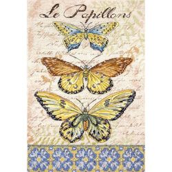 LetiStitch LETI975 - Kit per ricamo a punto croce, motivo: ali vintage con farfalle