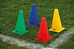 Mitre mini voetbaltrainingskegels 4-delige set, geel/groen/blauw/rood, 23 cm