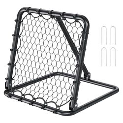 VEVOR Filet de Rebond de Football, 86,3 x 86,3 cm, rebondisseur pour entraînement Football Portable, Tube en Fer, Filet de But à Angles entièrement réglables, équipement pour Enfants et Tous âges