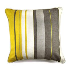 Fusion Almofada listrada Whitworth, 100% algodão, ocre, W43 cm (17) x L43 cm (17)