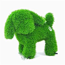AniPlants, gräsfigur, hundrosa, trädgårdsdekoration, 35 cm, dekorativ figur konstgräs, väderbeständig,