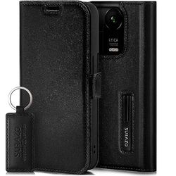 SURAZO Leather Wallet Mobile Phone Case Compatible with Xiaomi 14 Pro 5G - Flip & Fold Smartphone Case with Stand, RFID Blocker, Magnet Closure, 3 Slots for Bank Cards - Handcrafted European Leather