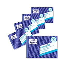 Avery Zweckform 306-5 A6 Receipt Paper Pad with VAT Form 2x 50 Sheets 5-Pack