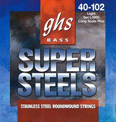 GHS™ Strings »BASS SUPER STEELS™ - L5000-4-STRING BASS« Corde per Basso Elettrico - Stainless Steel - Light: 040-102