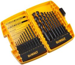 DEWALT DW1167 - Assortimento di punte elicoidali per trapano in ossido nero, 17 pezzi