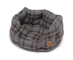 Petface Panier Ovale en Tweed Gris pour Chien, Taille S