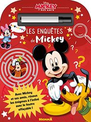 Disney Mickey et ses amis - Les enquêtes de Mickey - Livre de jeux avec marqueur effaçable - Dès 5 ans