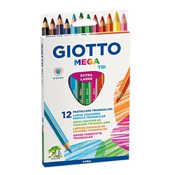 Lapices de colores giotto mega tri caja de 12 colores mina 5,5 mm