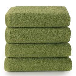 Top Towel - Plus - Serviettes de Bain - 4 Serviettes de Visage ou Bidet - 30 x 50 cm - 100% Coton - Feuille