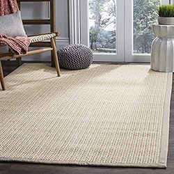 Tapis rectangulaire d'intérieur fibre naturelle , collection Fibre naturelle, NF475, en gris clair, 183 X 274 cm pour le salon, la chambre ou tout autre espace intérieur par SAFAVIEH.