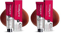 Vitalcare | Professional - Colorazione Permanente Professionale, Crema Colorante Capelli, Tintura Capelli con Proteine della Seta, n° 8/4, Biondo Chiaro Rame, 100ml (Confezione da 2)