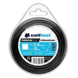 Cellfast Filo Da Taglio Fil De Débroussailleuse Renforcé Per Decespugliatori E Tagliaerba Filo Per Decespugliatore Premium Quadrato 2,4 mm 15 m