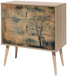 Homemania Commode Art hout, meerkleurig, 80 x 40 x 89 cm
