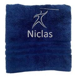 Asciugamano personalizzato con nome Nome sportivo splendidamente ricamato Asciugamano da bagno Asciugamano in cotone 100% personalizzato con nome (100 x 50 cm, Lancio del giavellotto)