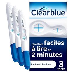 Clearblue Tests De Grossesse, Contient 3 Tests De Grossesse Pratique et Rapide (Pack de 2 Tests & 1 Test), Fiable à Plus De 99%, Détection Précoce de la Grossesse, L'Emballage peut varier