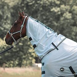 HorSeven Haldeel Fly Protect - wit/marine, maat: warmbloed