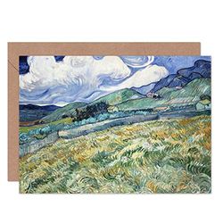 Artery8 Vincent Van Gogh Landscape From Saint Remy Fine Art Greeting Card Plus Envelope Blank Inside