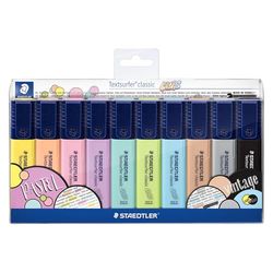 STAEDTLER 364 CWP10 Textsurfer Classic Highlighter - Assorted Vintage & Pastel Colours (Pack of 10)