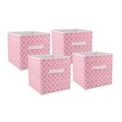 DII plegable tela almacenamiento contenedores para guarderías, oficinas, armarios, hogar decoración, organizadores y necesidades diarias de almacenamiento de cubo, (grande – 11 x 11 x 11 cm) color gris entramado – Set de 2