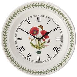 Portmeirion Home & Gifts Botanic Garden Poppy Wall Clock, Multi-Colour Colour (Multi-colour Colour,25.4 x 25.4 cm), Neutral, Earthenware