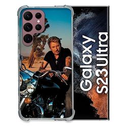 Cokitec Johnny Hallyday Moto - Cover in vetro temperato per Samsung Galaxy S23 Ultra Music