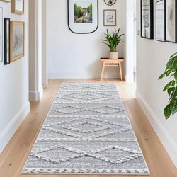 carpet city Tappeto a pelo lungo, 80 x 150 cm, stile rustico, etnico, profondo, effetto 3D, soffice, per soggiorno, camera da letto, a pelo lungo
