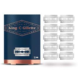 King C. Gillette - Cuchillas de afeitar de seguridad para hombre, lote de 10 unidades, perfecta caja de regalo para hombre y Papa