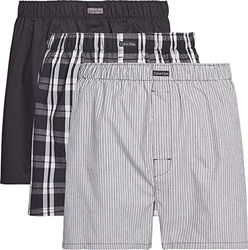 Calvin Klein Hombre Pack de 3 Bóxers Largos, Multicolor (Blk/Morgan Plaid /Montague Stripe), L