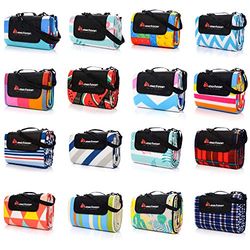 meteor Picknick Deken Fleece Strandmat Picnic Blanket Buitendeken - Opvouwbare Grote Strand deken - ideaal voor op het strand, camping, tuin voor kinderen om te spelen (zigzaggen 2, XL 180x200 cm)