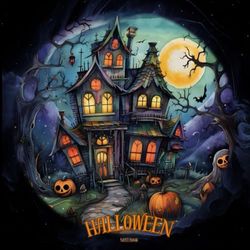 Halloween Notebook: Haunted house - Blank: Ideal for kids and adults - Notes and hand lettering