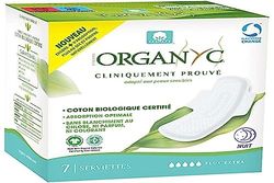 Organyc, Assorbenti igienici notte con alette, cotone biologico certificato, SUPER PLUS - 1 confezione da 7