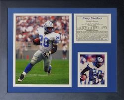 Legends Never Die "Barry Sanders Away Framed Photo Collage, 11 x 14-Inch