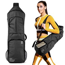 WARRIOR2 Borsa per tappetino da yoga per donne e uomini, adatta per tappetino spesso 1,2 cm, zaino da yoga da viaggio con porta tappetino, grandi tasche per accessori e bottiglie d'acqua | Borsa porta